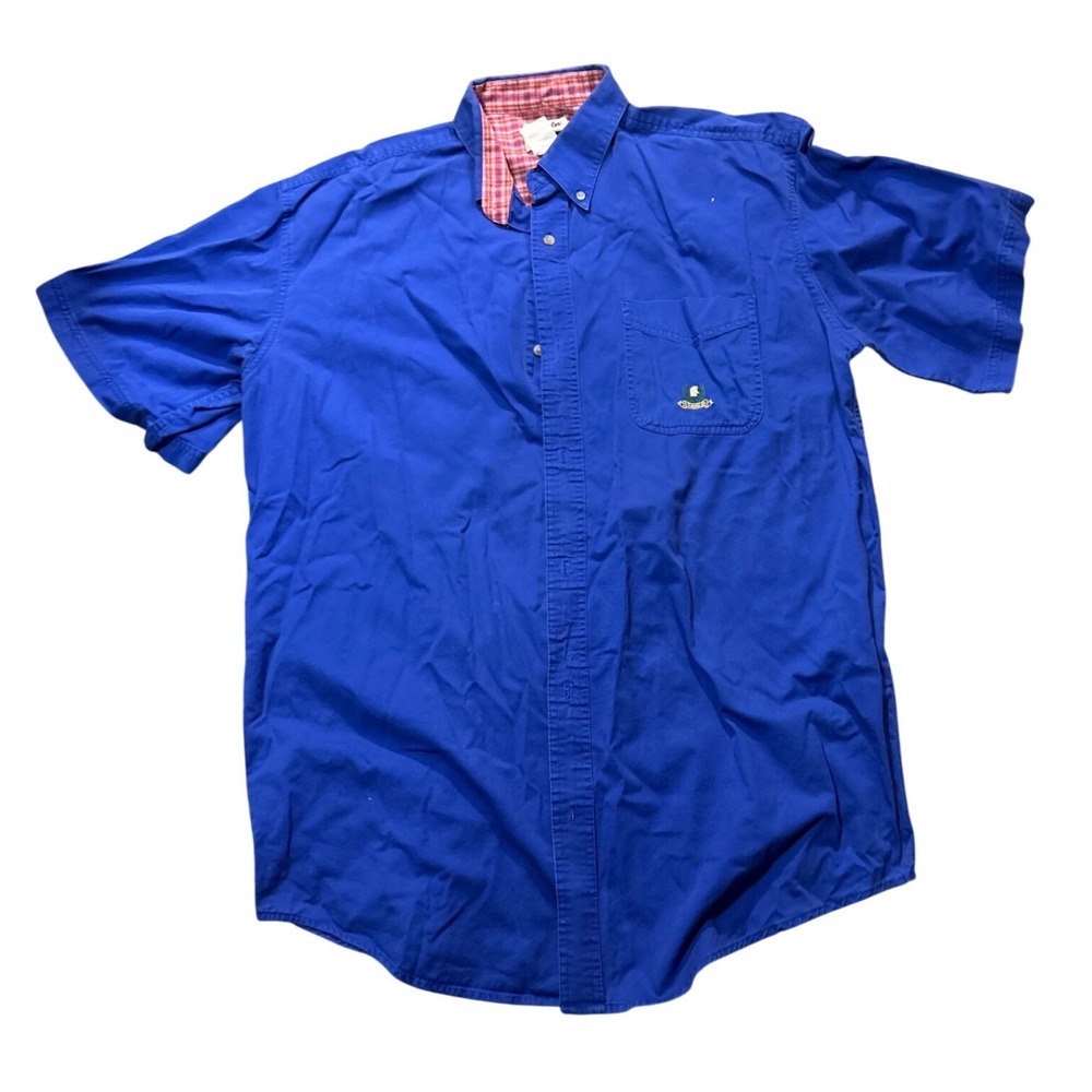 Wrangler Riata Mens Royal Blue Short Sleeve Button Down Western Shirt XL